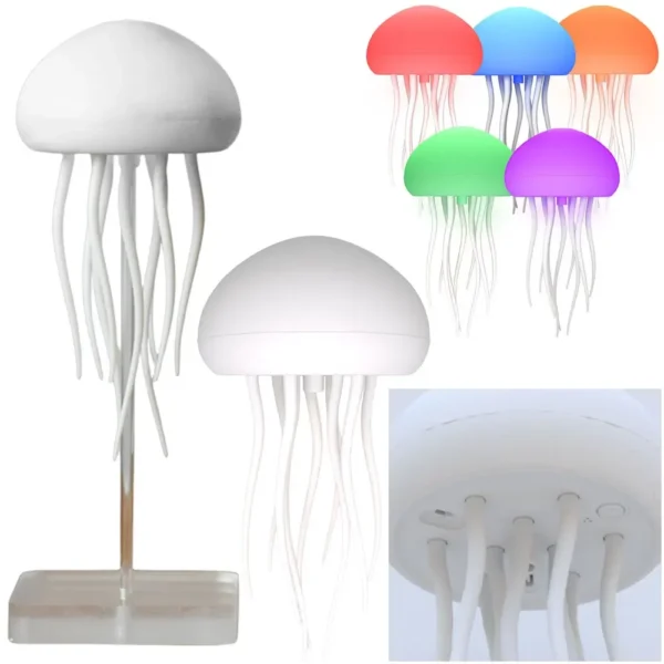 Veilleuse Méduse de Dessin Animé RVB Dégradé, Lampe de oral et Mignonne, Commande Vocale, Charge de Type-C, LED – Image 2